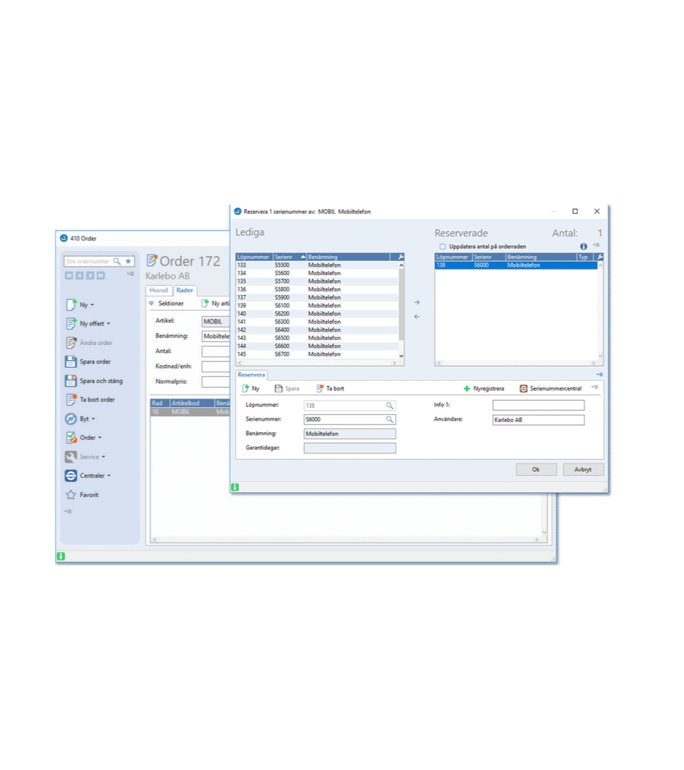 Order/Lager/Inköp Pyramid Proclient